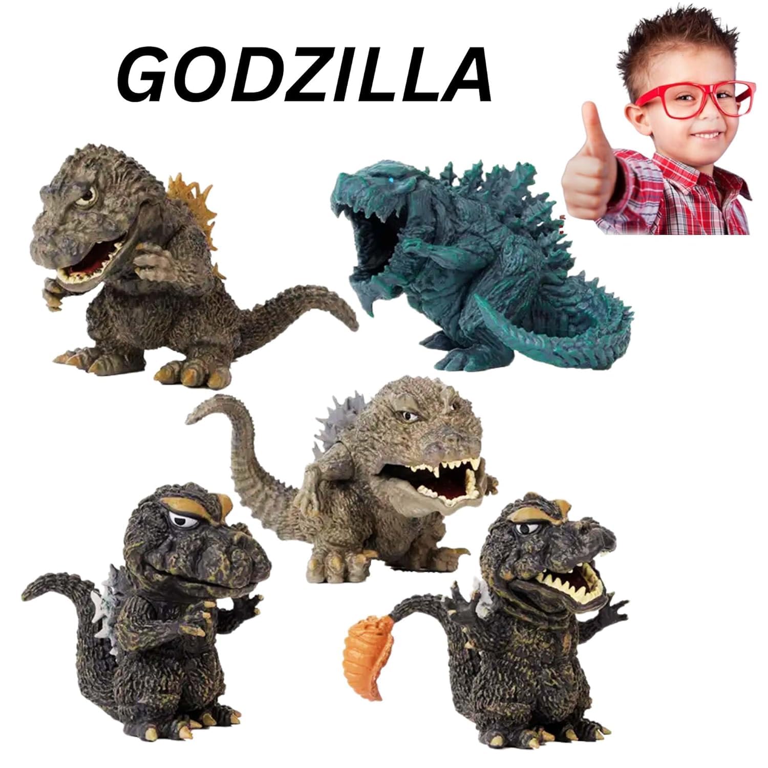 Buy RVM Toys Godzilla Set of 5 Action Figure 10cm Dinosaur Dragon